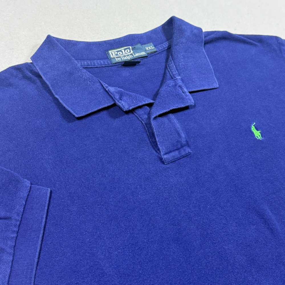 Polo Ralph Lauren Mens XXL Purple Pique Short Sleeve Polo Shirt Green Pony Logo